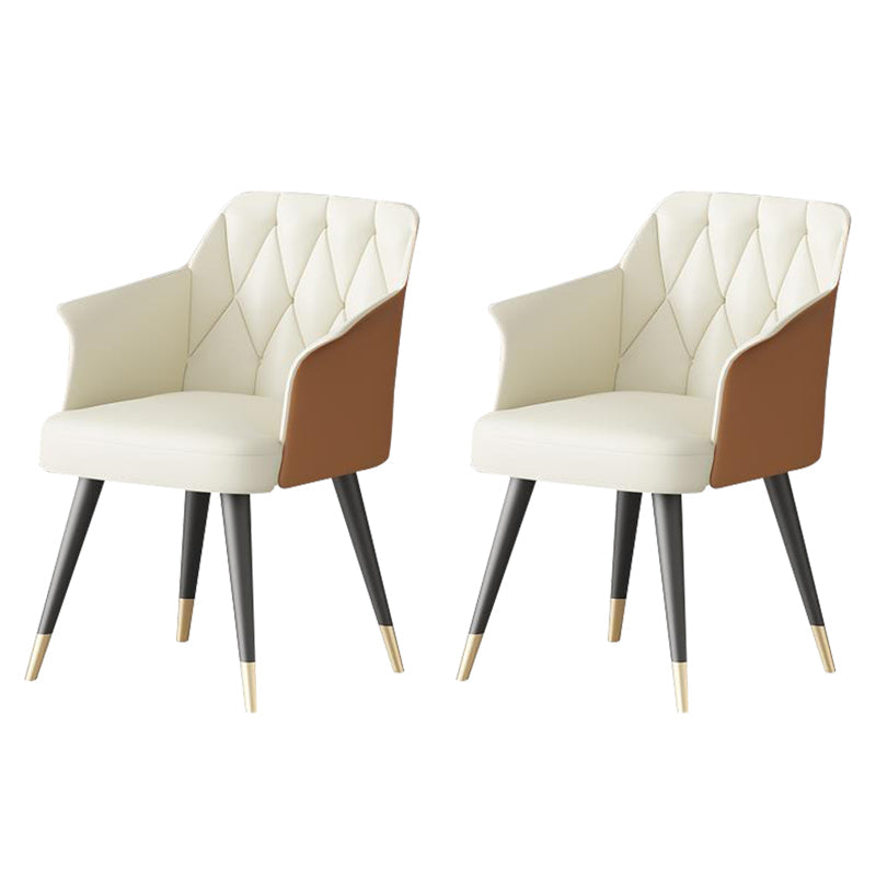 Silla de comedor de cocina moderna silla de cuero por imitación silla de brazo tapizado