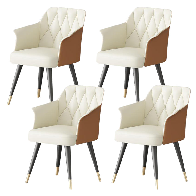 Silla de comedor de cocina moderna silla de cuero por imitación silla de brazo tapizado