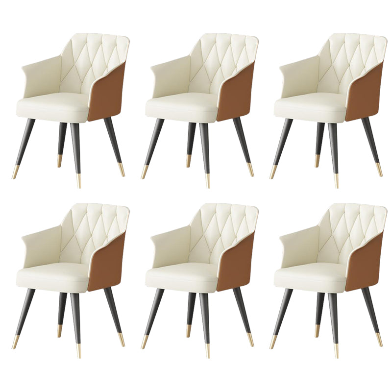 Silla de comedor de cocina moderna silla de cuero por imitación silla de brazo tapizado