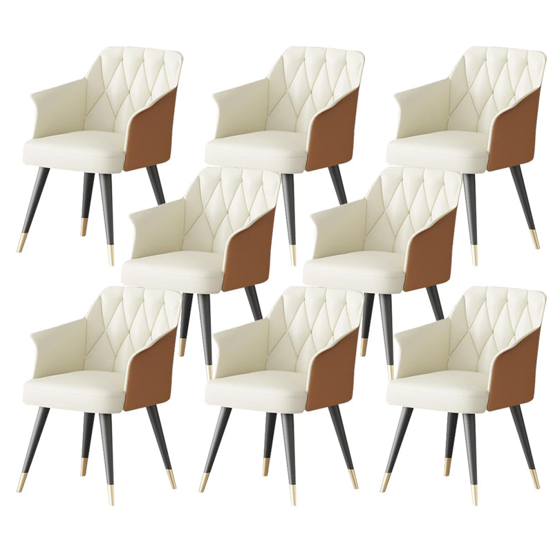 Silla de comedor de cocina moderna silla de cuero por imitación silla de brazo tapizado