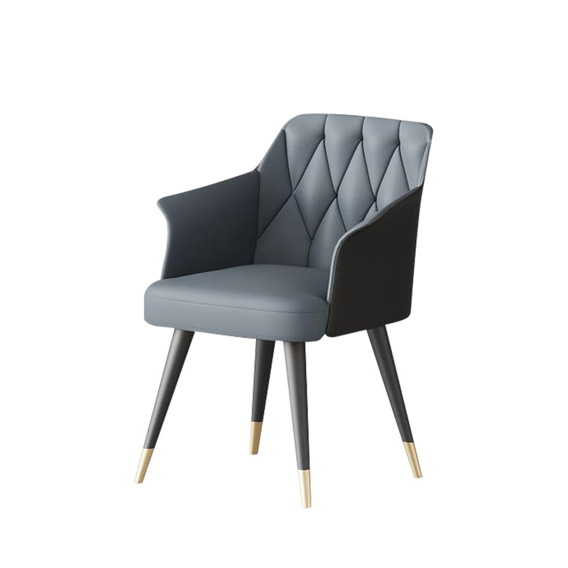 Silla de comedor de cocina moderna silla de cuero por imitación silla de brazo tapizado