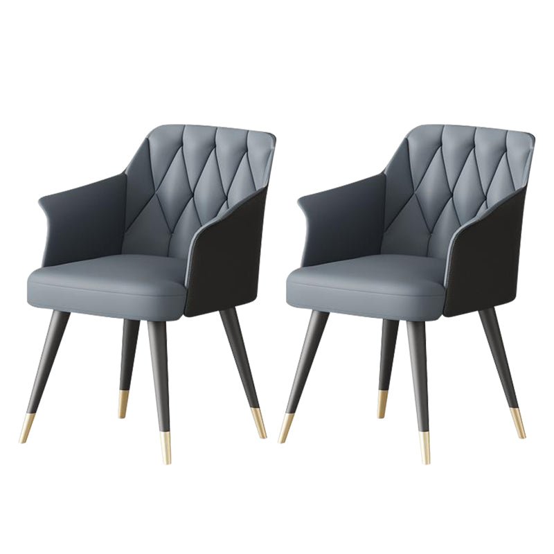 Silla de comedor de cocina moderna silla de cuero por imitación silla de brazo tapizado