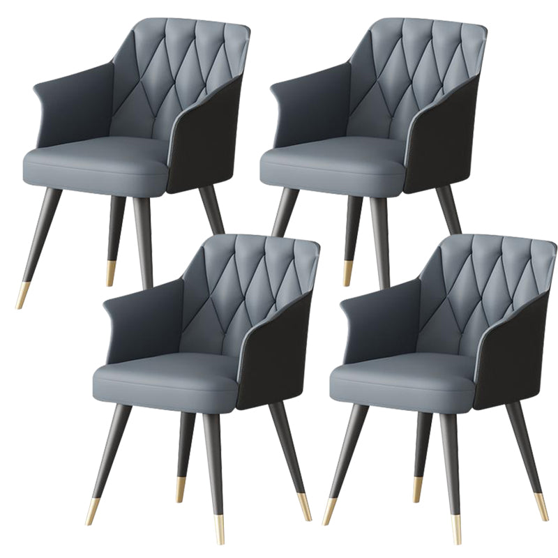 Silla de comedor de cocina moderna silla de cuero por imitación silla de brazo tapizado