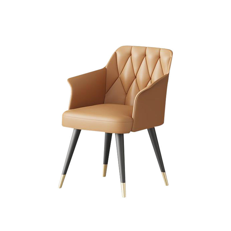 Silla de comedor de cocina moderna silla de cuero por imitación silla de brazo tapizado