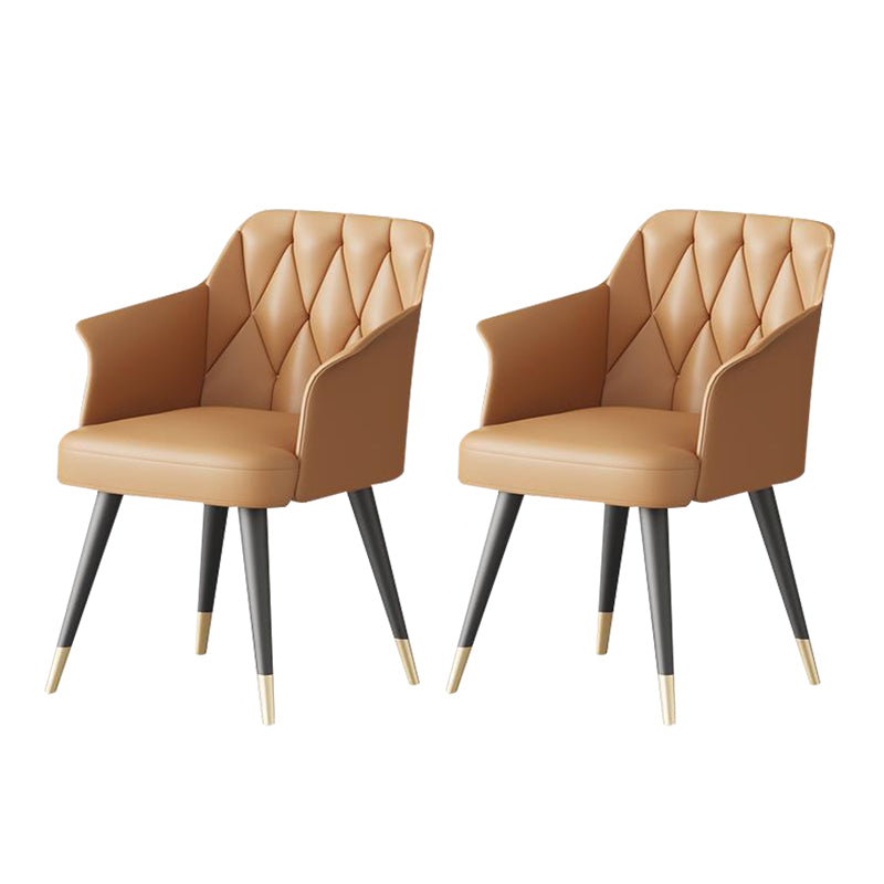 Silla de comedor de cocina moderna silla de cuero por imitación silla de brazo tapizado
