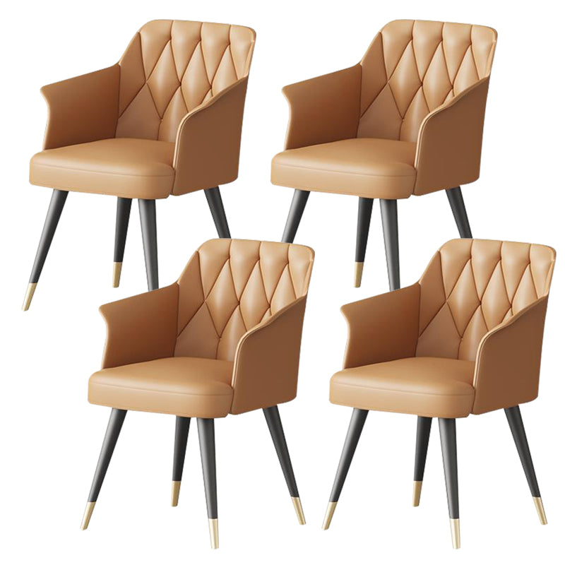 Silla de comedor de cocina moderna silla de cuero por imitación silla de brazo tapizado