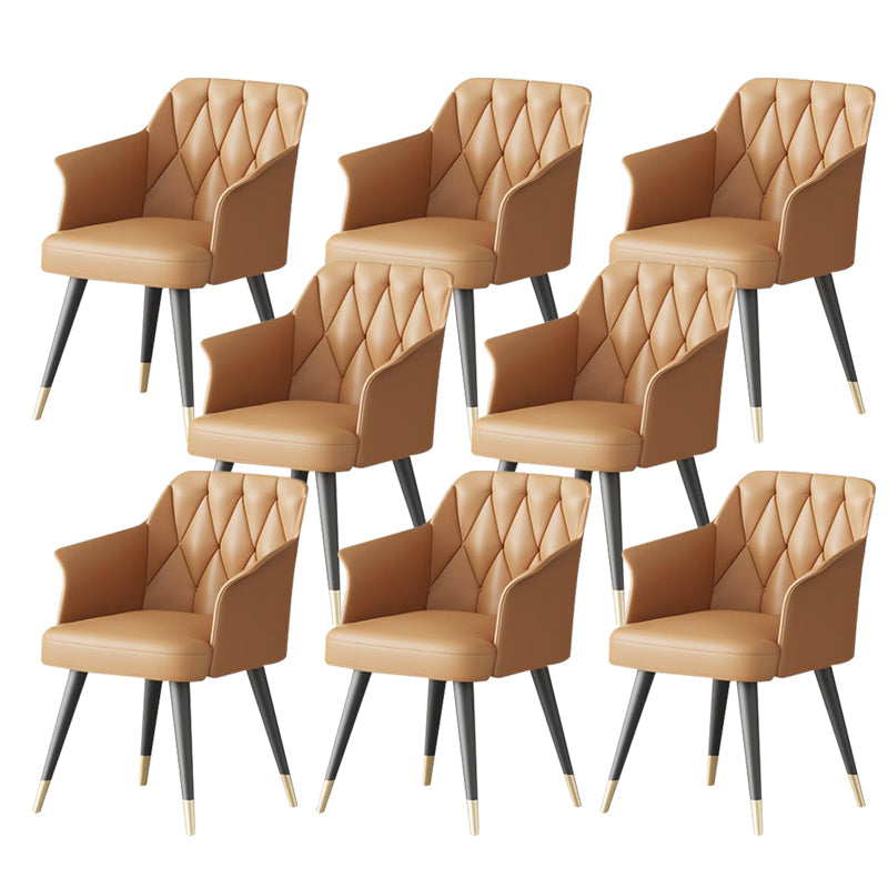 Silla de comedor de cocina moderna silla de cuero por imitación silla de brazo tapizado