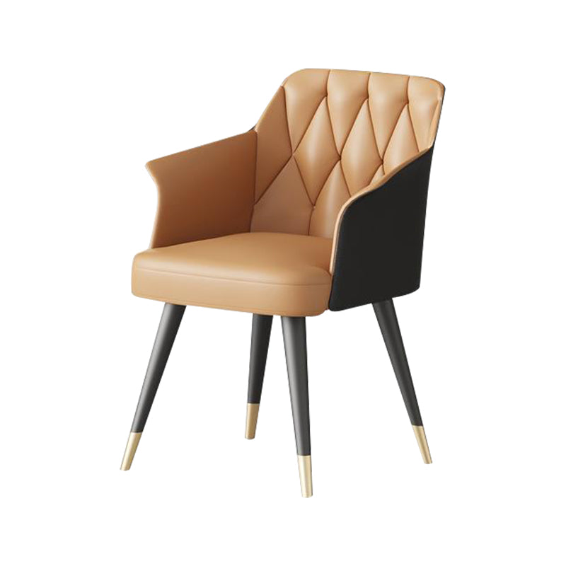 Silla de comedor de cocina moderna silla de cuero por imitación silla de brazo tapizado