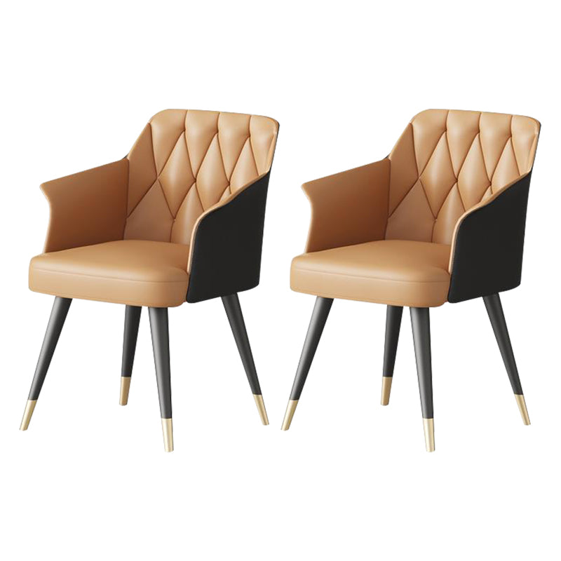 Silla de comedor de cocina moderna silla de cuero por imitación silla de brazo tapizado