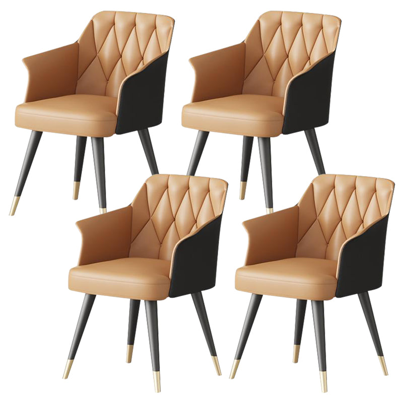 Silla de comedor de cocina moderna silla de cuero por imitación silla de brazo tapizado
