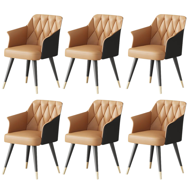 Silla de comedor de cocina moderna silla de cuero por imitación silla de brazo tapizado