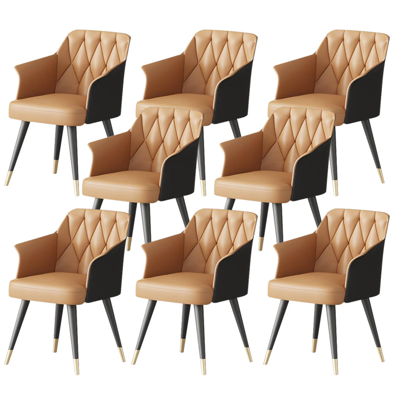 Silla de comedor de cocina moderna silla de cuero por imitación silla de brazo tapizado