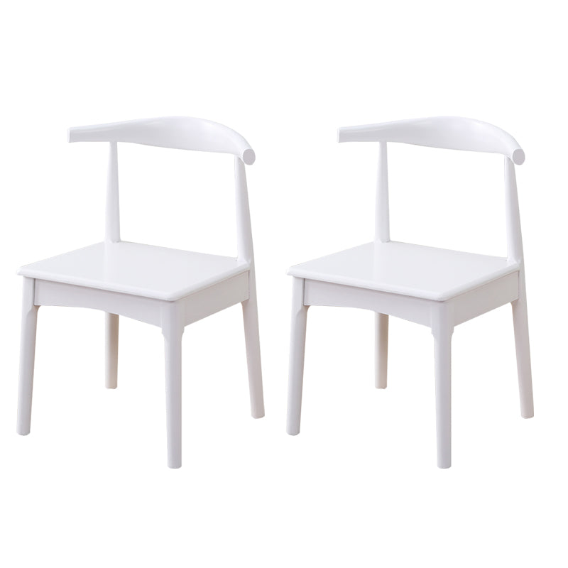 Wood Side Dining Chairs Modern Style Indoor-Outdoor Side Chair White 2 Piece Set Clearhalo 'Dining Chairs' 'Dining Tables & Seating' 'dining_chair' 'furn' 'furn_dining_chair' 'Furniture' 'Kitchen & Dining Furniture' 6635540