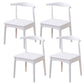 Wood Side Dining Chairs Modern Style Indoor-Outdoor Side Chair White 4 Piece Set Clearhalo 'Dining Chairs' 'Dining Tables & Seating' 'dining_chair' 'furn' 'furn_dining_chair' 'Furniture' 'Kitchen & Dining Furniture' 6635541