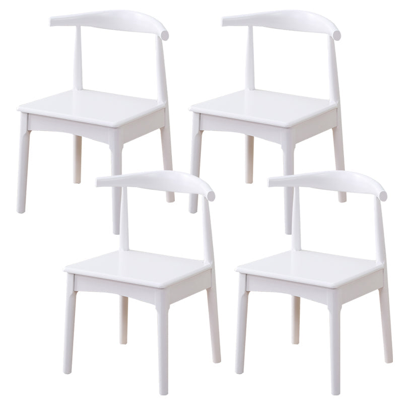 Wood Side Dining Chairs Modern Style Indoor-Outdoor Side Chair White 4 Piece Set Clearhalo 'Dining Chairs' 'Dining Tables & Seating' 'dining_chair' 'furn' 'furn_dining_chair' 'Furniture' 'Kitchen & Dining Furniture' 6635541