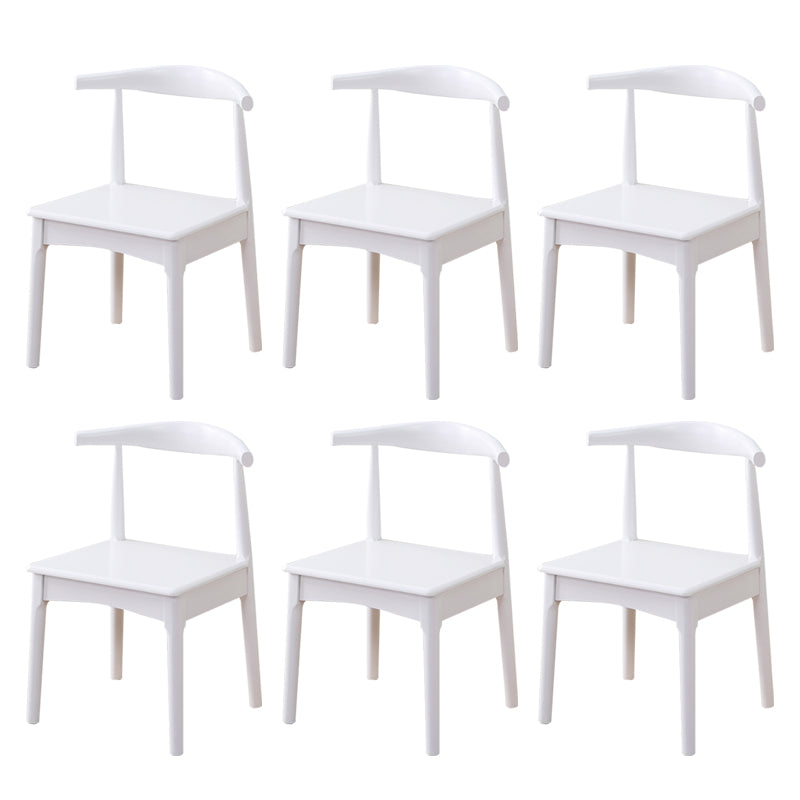 Wood Side Dining Chairs Modern Style Indoor-Outdoor Side Chair White 6 Piece Set Clearhalo 'Dining Chairs' 'Dining Tables & Seating' 'dining_chair' 'furn' 'furn_dining_chair' 'Furniture' 'Kitchen & Dining Furniture' 6635544