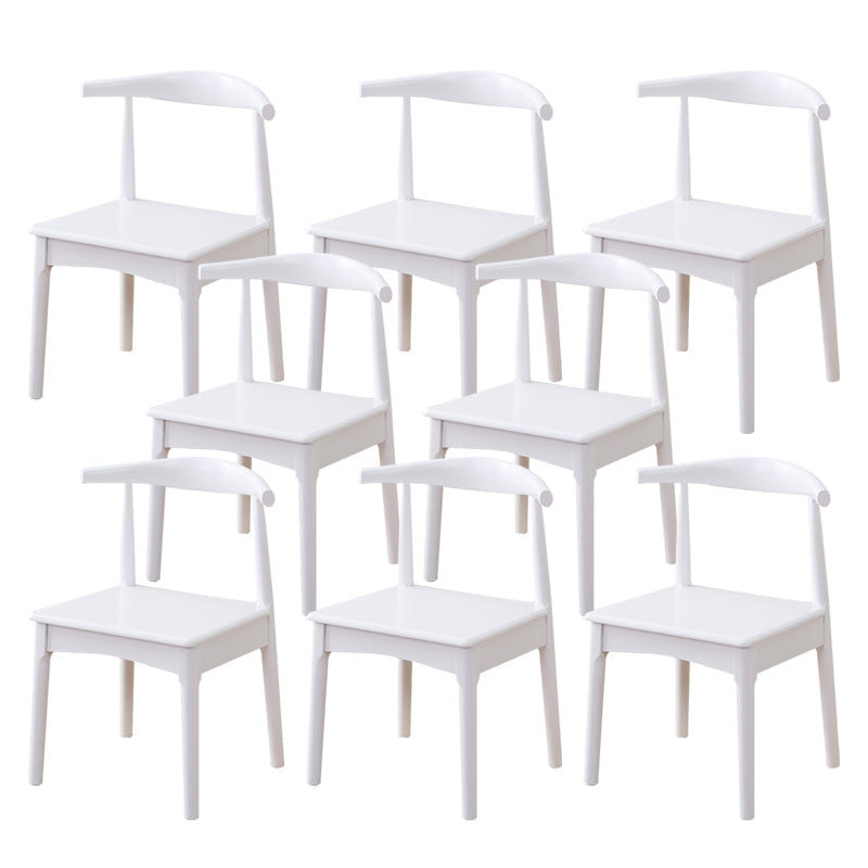 Wood Side Dining Chairs Modern Style Indoor-Outdoor Side Chair White 8 Piece Set Clearhalo 'Dining Chairs' 'Dining Tables & Seating' 'dining_chair' 'furn' 'furn_dining_chair' 'Furniture' 'Kitchen & Dining Furniture' 6635546