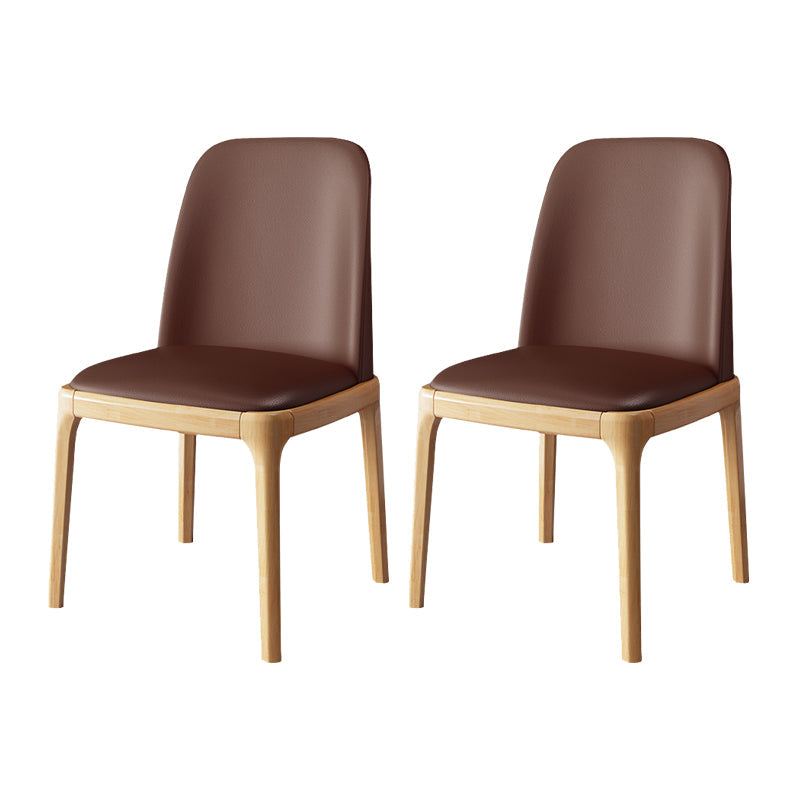 Wood Side Dining Chairs Modern Style Indoor-Outdoor Side Chair Brown 2 Piece Set Clearhalo 'Dining Chairs' 'Dining Tables & Seating' 'dining_chair' 'furn' 'furn_dining_chair' 'Furniture' 'Kitchen & Dining Furniture' 6635547