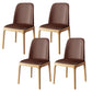 Wood Side Dining Chairs Modern Style Indoor-Outdoor Side Chair Brown 4 Piece Set Clearhalo 'Dining Chairs' 'Dining Tables & Seating' 'dining_chair' 'furn' 'furn_dining_chair' 'Furniture' 'Kitchen & Dining Furniture' 6635550