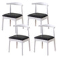 Wood Side Dining Chairs Modern Style Indoor-Outdoor Side Chair White-Black 4 Piece Set Clearhalo 'Dining Chairs' 'Dining Tables & Seating' 'dining_chair' 'furn' 'furn_dining_chair' 'Furniture' 'Kitchen & Dining Furniture' 6635556