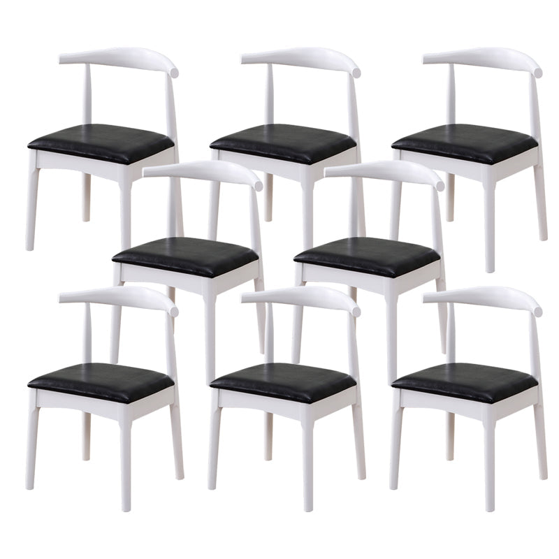 Wood Side Dining Chairs Modern Style Indoor-Outdoor Side Chair White-Black 8 Piece Set Clearhalo 'Dining Chairs' 'Dining Tables & Seating' 'dining_chair' 'furn' 'furn_dining_chair' 'Furniture' 'Kitchen & Dining Furniture' 6635558