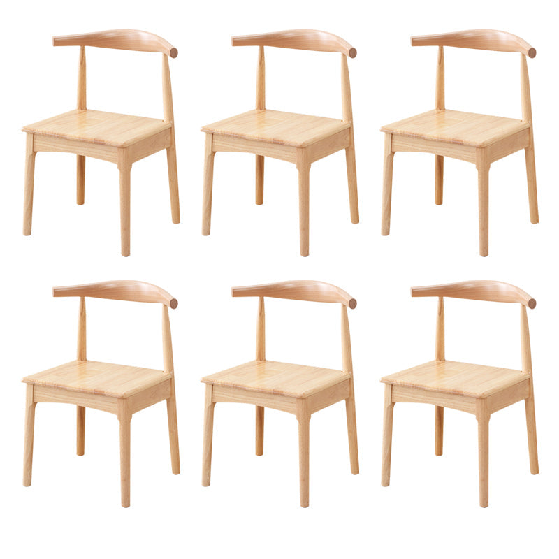 Wood Side Dining Chairs Modern Style Indoor-Outdoor Side Chair Natural 6 Piece Set Clearhalo 'Dining Chairs' 'Dining Tables & Seating' 'dining_chair' 'furn' 'furn_dining_chair' 'Furniture' 'Kitchen & Dining Furniture' 6635561
