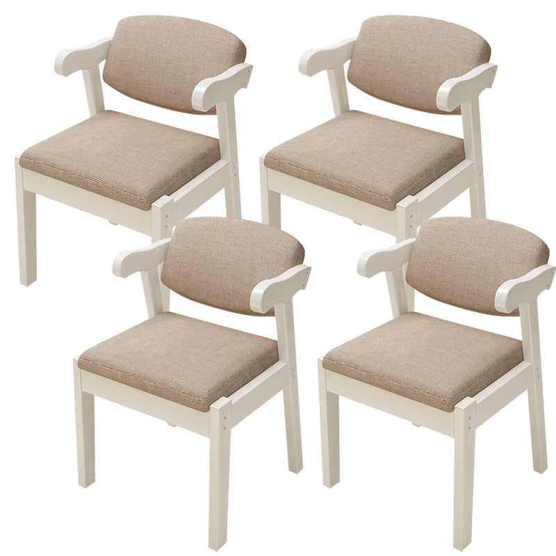 Wood Side Dining Chairs Modern Style Indoor-Outdoor Side Chair White-Gray 4 Piece Set Clearhalo 'Dining Chairs' 'Dining Tables & Seating' 'dining_chair' 'furn' 'furn_dining_chair' 'Furniture' 'Kitchen & Dining Furniture' 6635564