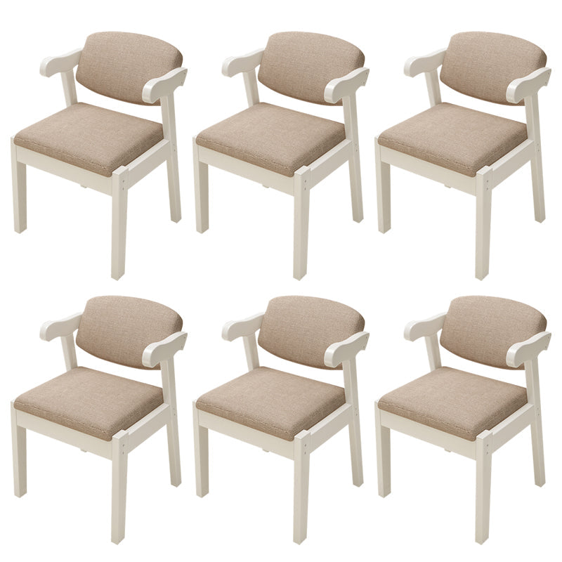 Wood Side Dining Chairs Modern Style Indoor-Outdoor Side Chair White-Gray 6 Piece Set Clearhalo 'Dining Chairs' 'Dining Tables & Seating' 'dining_chair' 'furn' 'furn_dining_chair' 'Furniture' 'Kitchen & Dining Furniture' 6635565