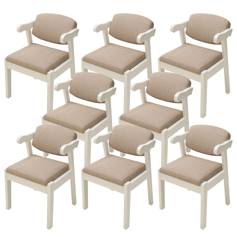 Wood Side Dining Chairs Modern Style Indoor-Outdoor Side Chair White-Gray 8 Piece Set Clearhalo 'Dining Chairs' 'Dining Tables & Seating' 'dining_chair' 'furn' 'furn_dining_chair' 'Furniture' 'Kitchen & Dining Furniture' 6635566