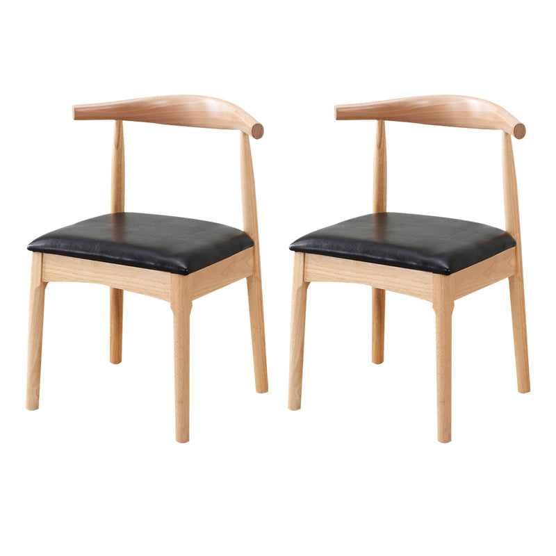 Wood Side Dining Chairs Modern Style Indoor-Outdoor Side Chair Wood-Black 2 Piece Set Clearhalo 'Dining Chairs' 'Dining Tables & Seating' 'dining_chair' 'furn' 'furn_dining_chair' 'Furniture' 'Kitchen & Dining Furniture' 6635567
