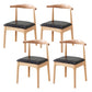 Wood Side Dining Chairs Modern Style Indoor-Outdoor Side Chair Wood-Black 4 Piece Set Clearhalo 'Dining Chairs' 'Dining Tables & Seating' 'dining_chair' 'furn' 'furn_dining_chair' 'Furniture' 'Kitchen & Dining Furniture' 6635568