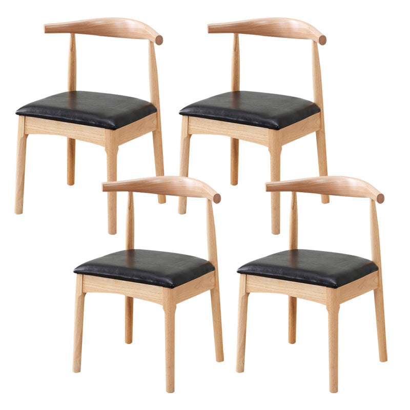 Wood Side Dining Chairs Modern Style Indoor-Outdoor Side Chair Wood-Black 4 Piece Set Clearhalo 'Dining Chairs' 'Dining Tables & Seating' 'dining_chair' 'furn' 'furn_dining_chair' 'Furniture' 'Kitchen & Dining Furniture' 6635568