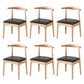 Wood Side Dining Chairs Modern Style Indoor-Outdoor Side Chair Wood-Black 6 Piece Set Clearhalo 'Dining Chairs' 'Dining Tables & Seating' 'dining_chair' 'furn' 'furn_dining_chair' 'Furniture' 'Kitchen & Dining Furniture' 6635569