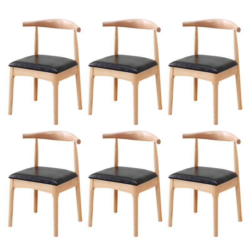 Wood Side Dining Chairs Modern Style Indoor-Outdoor Side Chair Wood-Black 6 Piece Set Clearhalo 'Dining Chairs' 'Dining Tables & Seating' 'dining_chair' 'furn' 'furn_dining_chair' 'Furniture' 'Kitchen & Dining Furniture' 6635569
