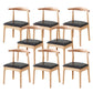 Wood Side Dining Chairs Modern Style Indoor-Outdoor Side Chair Wood-Black 8 Piece Set Clearhalo 'Dining Chairs' 'Dining Tables & Seating' 'dining_chair' 'furn' 'furn_dining_chair' 'Furniture' 'Kitchen & Dining Furniture' 6635570