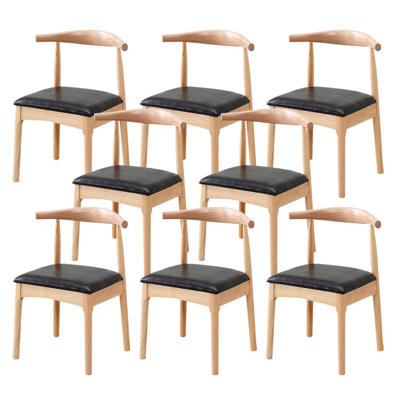Wood Side Dining Chairs Modern Style Indoor-Outdoor Side Chair Wood-Black 8 Piece Set Clearhalo 'Dining Chairs' 'Dining Tables & Seating' 'dining_chair' 'furn' 'furn_dining_chair' 'Furniture' 'Kitchen & Dining Furniture' 6635570