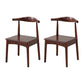 Wood Side Dining Chairs Modern Style Indoor-Outdoor Side Chair Nut-Brown 2 Piece Set Clearhalo 'Dining Chairs' 'Dining Tables & Seating' 'dining_chair' 'furn' 'furn_dining_chair' 'Furniture' 'Kitchen & Dining Furniture' 6635571