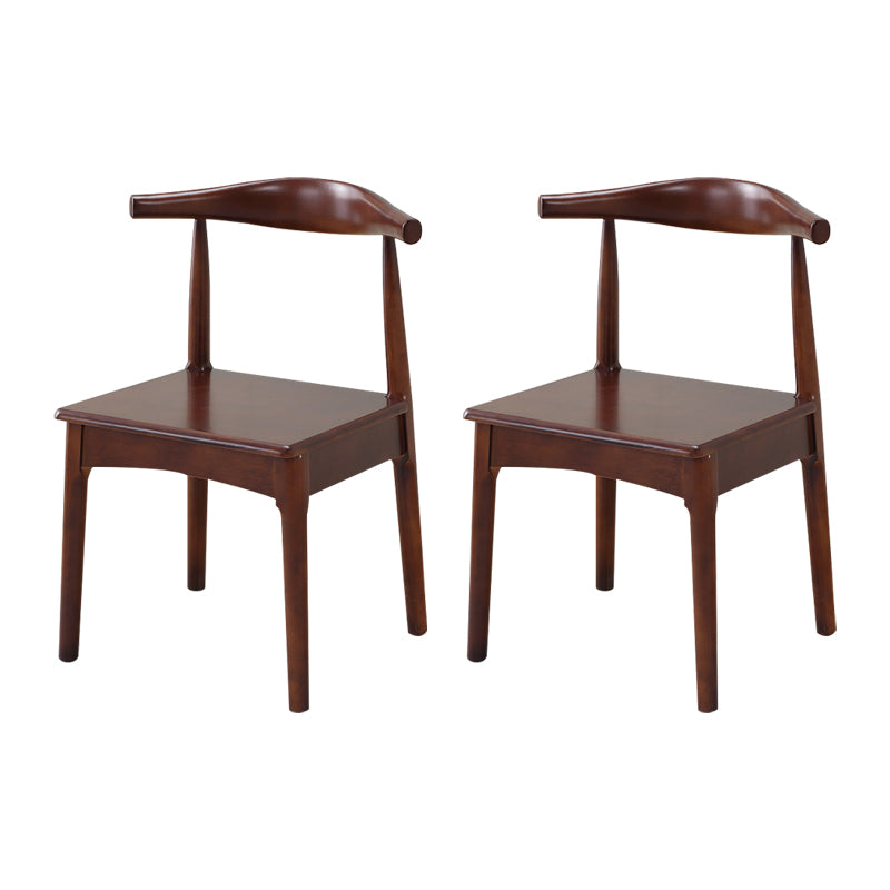 Wood Side Dining Chairs Modern Style Indoor-Outdoor Side Chair Nut-Brown 2 Piece Set Clearhalo 'Dining Chairs' 'Dining Tables & Seating' 'dining_chair' 'furn' 'furn_dining_chair' 'Furniture' 'Kitchen & Dining Furniture' 6635571