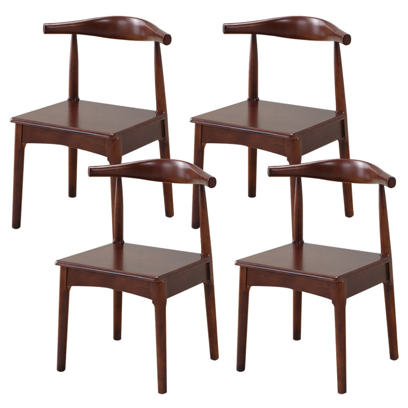 Wood Side Dining Chairs Modern Style Indoor-Outdoor Side Chair Nut-Brown 4 Piece Set Clearhalo 'Dining Chairs' 'Dining Tables & Seating' 'dining_chair' 'furn' 'furn_dining_chair' 'Furniture' 'Kitchen & Dining Furniture' 6635572