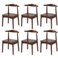 Wood Side Dining Chairs Modern Style Indoor-Outdoor Side Chair Nut-Brown 6 Piece Set Clearhalo 'Dining Chairs' 'Dining Tables & Seating' 'dining_chair' 'furn' 'furn_dining_chair' 'Furniture' 'Kitchen & Dining Furniture' 6635573