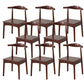 Wood Side Dining Chairs Modern Style Indoor-Outdoor Side Chair Nut-Brown 8 Piece Set Clearhalo 'Dining Chairs' 'Dining Tables & Seating' 'dining_chair' 'furn' 'furn_dining_chair' 'Furniture' 'Kitchen & Dining Furniture' 6635574