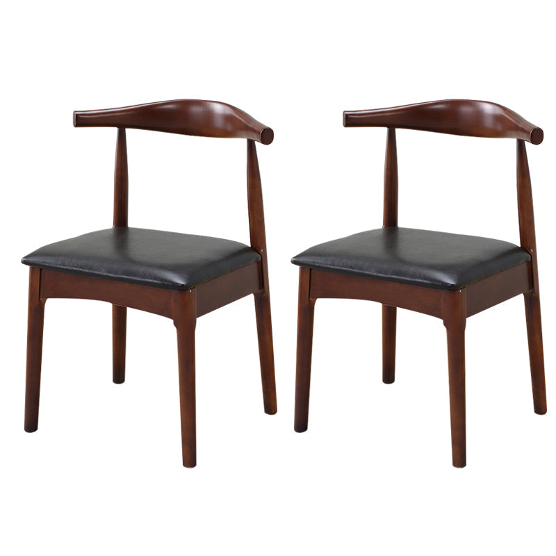 Wood Side Dining Chairs Modern Style Indoor-Outdoor Side Chair Walnut+Black 2 Piece Set Clearhalo 'Dining Chairs' 'Dining Tables & Seating' 'dining_chair' 'furn' 'furn_dining_chair' 'Furniture' 'Kitchen & Dining Furniture' 6635575