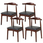 Wood Side Dining Chairs Modern Style Indoor-Outdoor Side Chair Walnut+Black 4 Piece Set Clearhalo 'Dining Chairs' 'Dining Tables & Seating' 'dining_chair' 'furn' 'furn_dining_chair' 'Furniture' 'Kitchen & Dining Furniture' 6635576