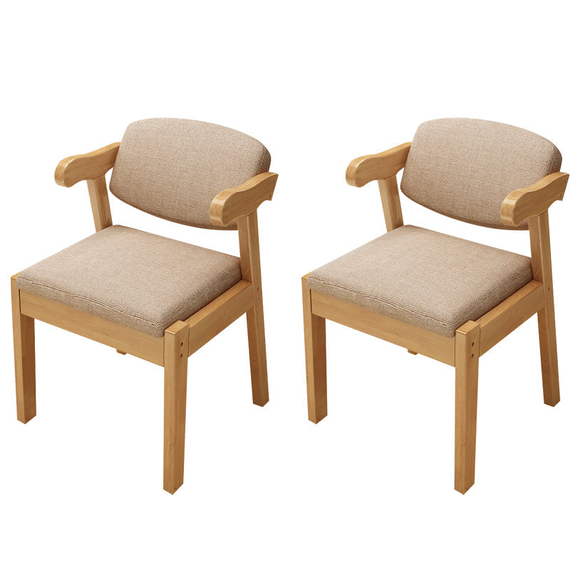 Wood Side Dining Chairs Modern Style Indoor-Outdoor Side Chair Wood + Gray 2 Piece Set Clearhalo 'Dining Chairs' 'Dining Tables & Seating' 'dining_chair' 'furn' 'furn_dining_chair' 'Furniture' 'Kitchen & Dining Furniture' 6635579