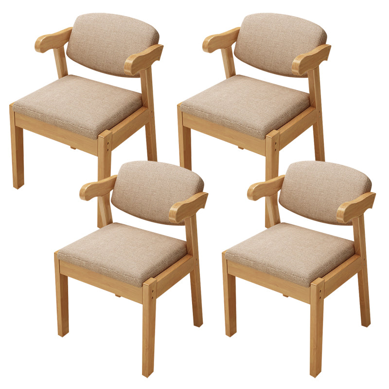 Wood Side Dining Chairs Modern Style Indoor-Outdoor Side Chair Wood + Gray 4 Piece Set Clearhalo 'Dining Chairs' 'Dining Tables & Seating' 'dining_chair' 'furn' 'furn_dining_chair' 'Furniture' 'Kitchen & Dining Furniture' 6635580