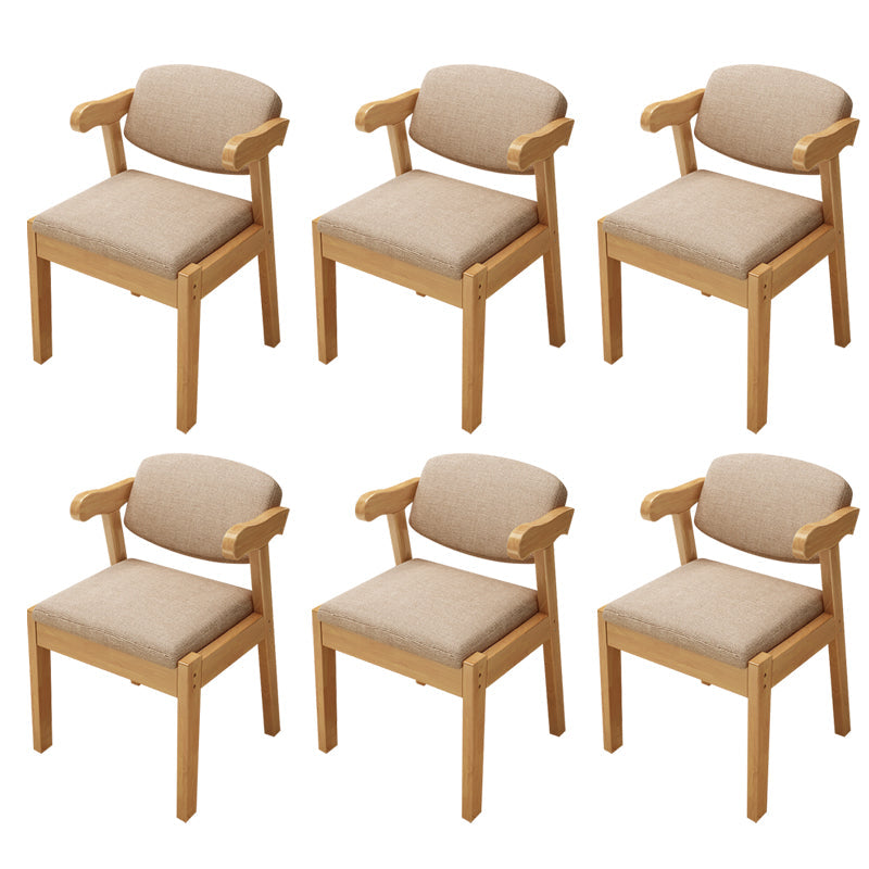 Wood Side Dining Chairs Modern Style Indoor-Outdoor Side Chair Wood + Gray 6 Piece Set Clearhalo 'Dining Chairs' 'Dining Tables & Seating' 'dining_chair' 'furn' 'furn_dining_chair' 'Furniture' 'Kitchen & Dining Furniture' 6635581