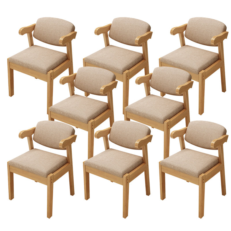 Wood Side Dining Chairs Modern Style Indoor-Outdoor Side Chair Wood + Gray 8 Piece Set Clearhalo 'Dining Chairs' 'Dining Tables & Seating' 'dining_chair' 'furn' 'furn_dining_chair' 'Furniture' 'Kitchen & Dining Furniture' 6635582