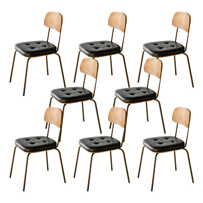 Chaise de salle à manger industrielle rembourrée chaise de cuisine en métal
