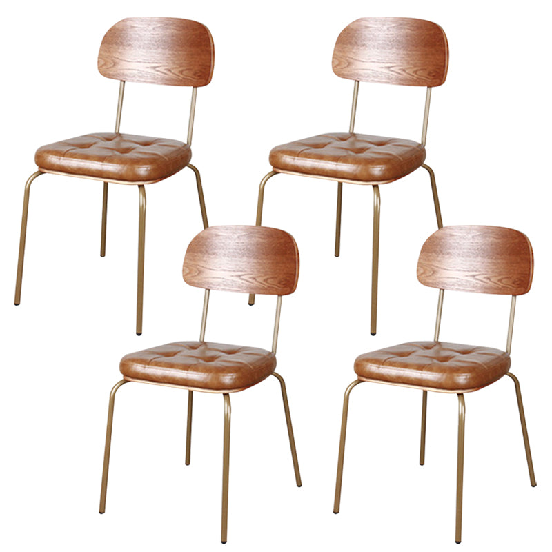 Upholstered Industrial Dining Chair Metal Dining Room Kitchen Chair