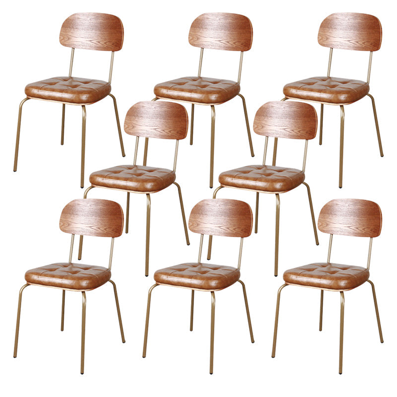 Upholstered Industrial Dining Chair Metal Dining Room Kitchen Chair